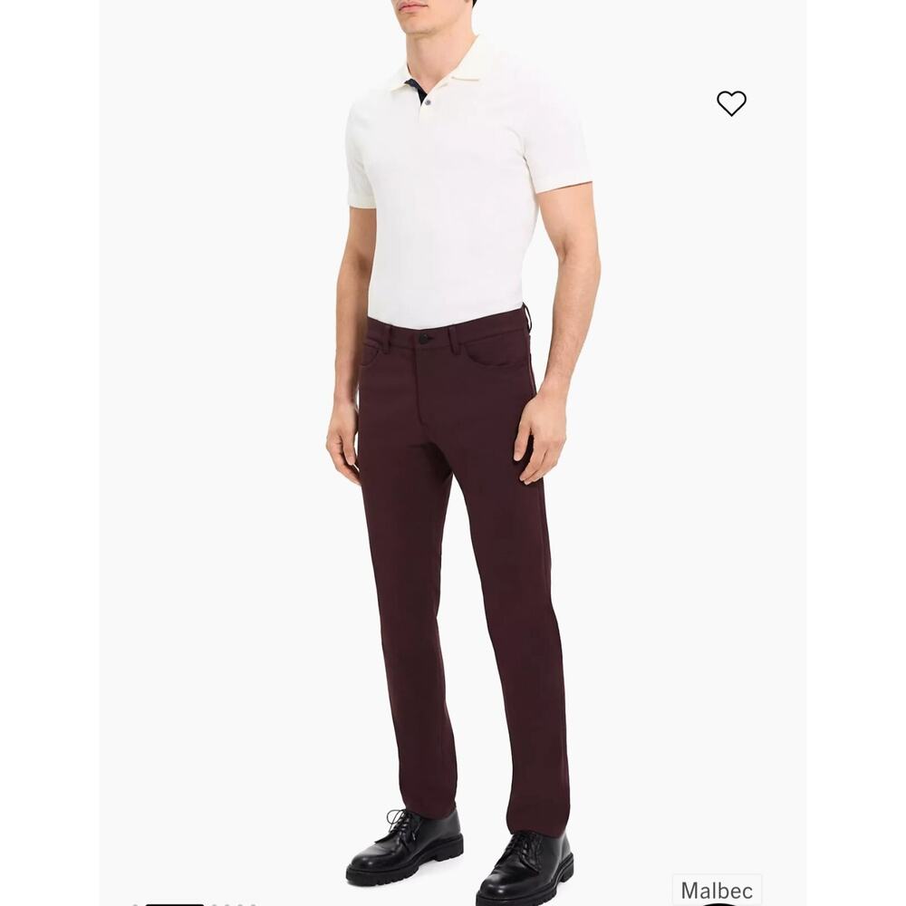 Theory Haydin Straight Leg Soft Sateen Pants Malbec I0774211 Size 29